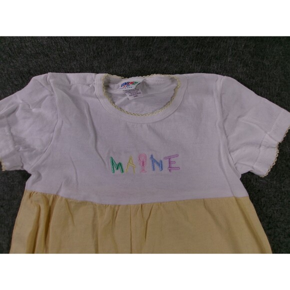 Rich Kids Baby 24M Yellow Short Sleeve Romper Maine Embroidered Made in USA - Picture 2 of 9